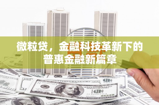 日喀则微粒贷，金融科技革新下的普惠金融新篇章