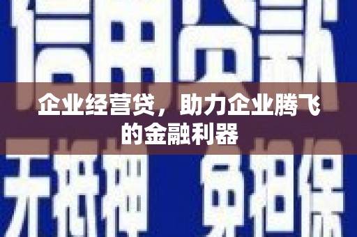 日喀则企业经营贷，助力企业腾飞的金融利器