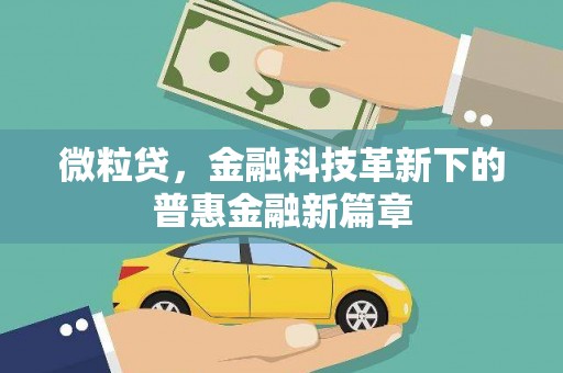 日喀则微粒贷，金融科技革新下的普惠金融新篇章