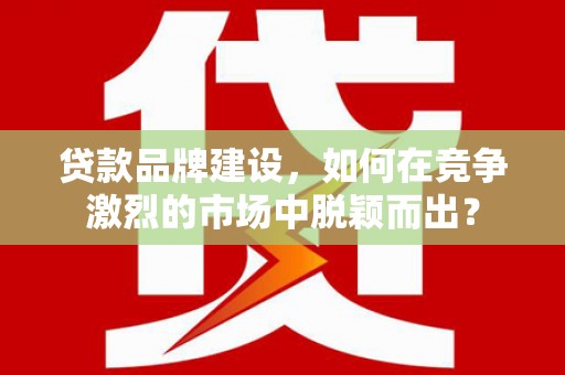 日喀则贷款品牌建设，如何在竞争激烈的市场中脱颖而出？