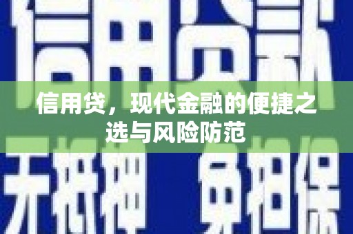 日喀则信用贷，现代金融的便捷之选与风险防范
